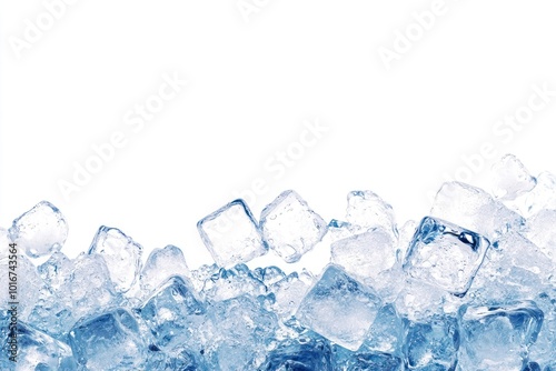 Pile of ice cubes background crystal accessories.