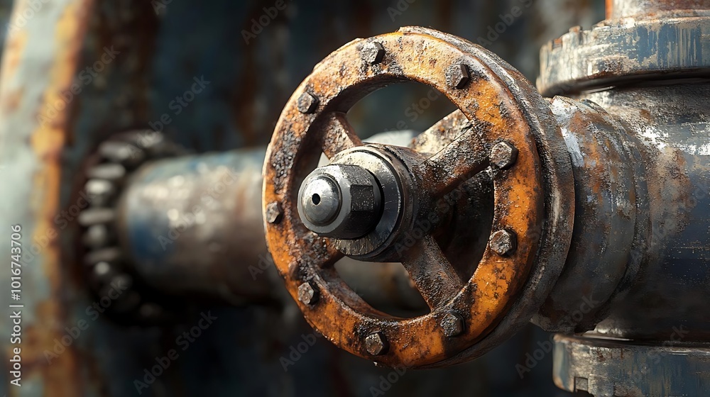 Rusty Industrial Valve Closeup Rusty Industrial Valve Closeup