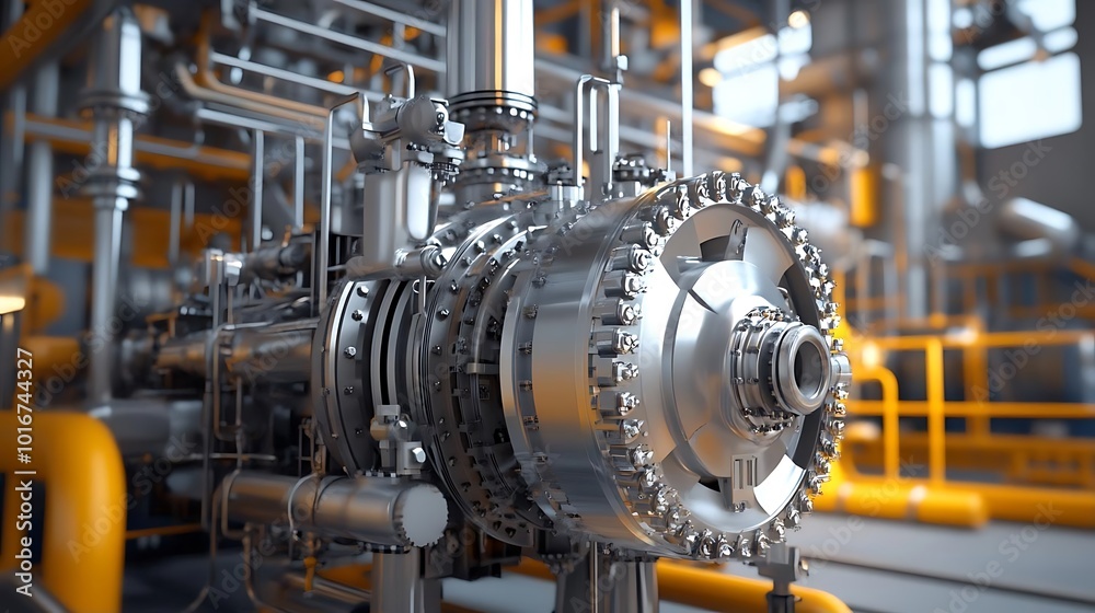 Industrial Turbine Engine Closeup Industrial Turbine Engine Closeup
