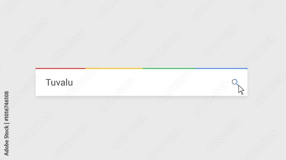 Typing Tuvalu in Search Bar Animation | Close-Up Search Engine Interface | Web Search for Tuvalu | Internet Browsing, Technology, and Digital Marketing Animation Video Typing Tuvalu in Search Bar Animation | Close-Up Search Engine Interface | Web Search for Tuvalu | Internet Browsing, Technology, and Digital Marketing Animation Video