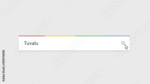 Typing Tuvalu in Search Bar Animation | Close-Up Search Engine Interface | Web Search for Tuvalu | Internet Browsing, Technology, and Digital Marketing Animation Video