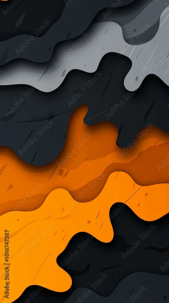 Obraz premium A tight shot of a cell phone screen showcasing an orange and black pattern at its base