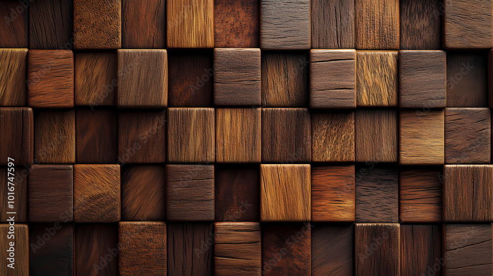 Three-dimensional wooden cube geometric pattern Three-dimensional wooden cube geometric pattern