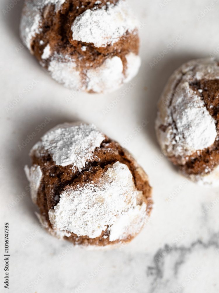 chocolate coffee cookies with cracks chocolate coffee cookies with cracks