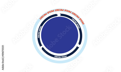 Vector graphic circle 3 sections with sub circle