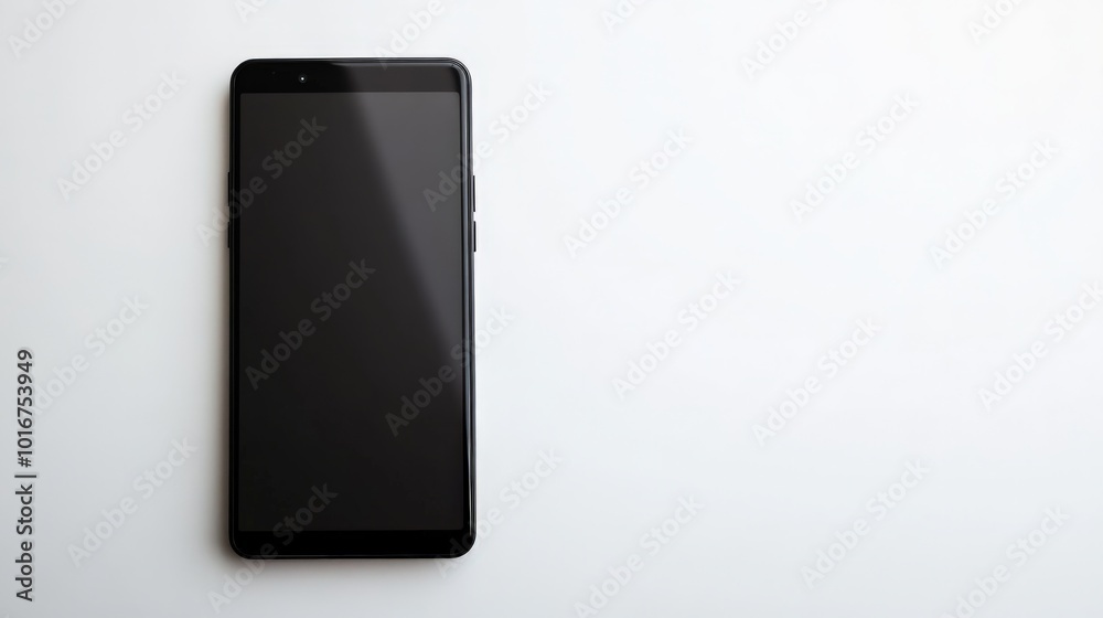 Sleek modern smartphone placed on a white background highlighting minimalist design and simplicity. Perfect for tech and communication themes. Sleek modern smartphone placed on a white background highlighting minimalist design and simplicity. Perfect for tech and communication themes.