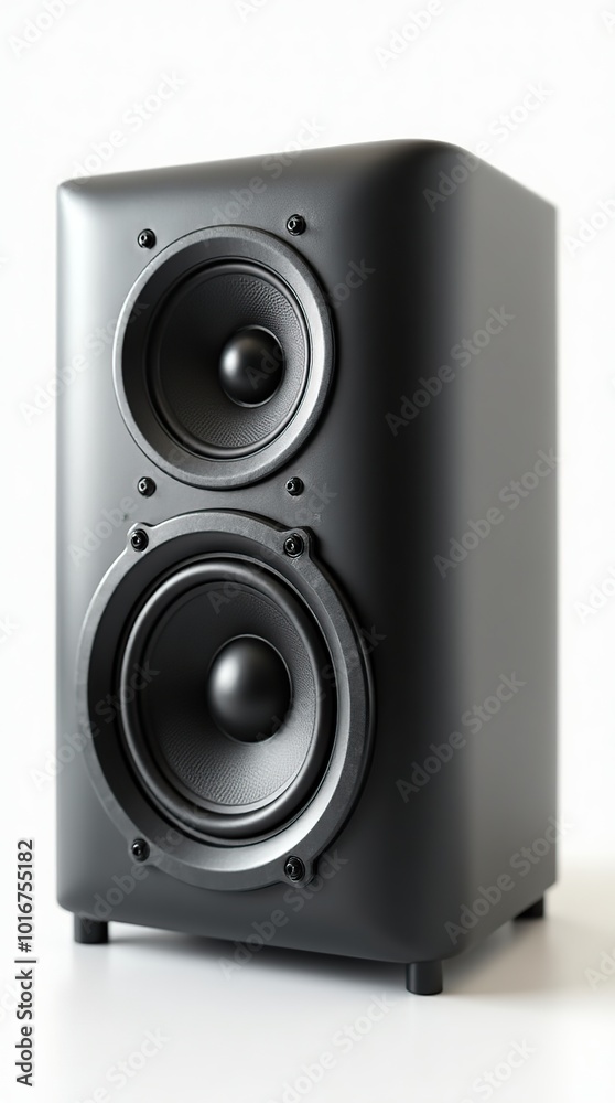 Obraz premium Ultra modern sound speakers and subwoofer on white background