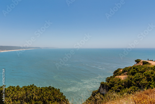 Obraz na płótnie Aerial view of the city of Nazare, Portugal and the Praia, Portugal w salonie