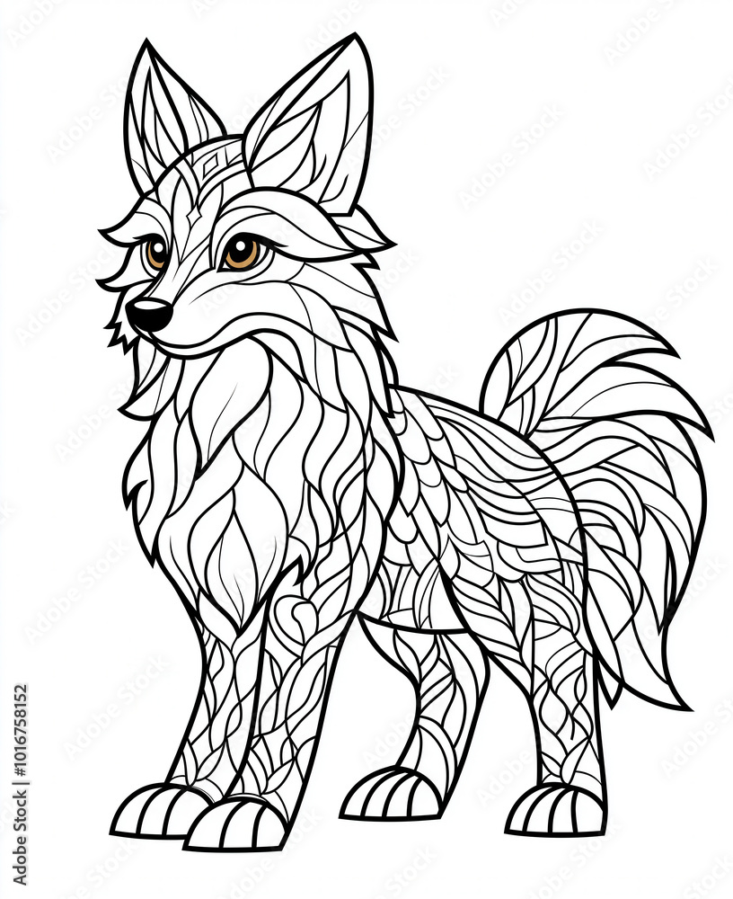 Obraz premium Coloring page for kids, coloring page animal dog.