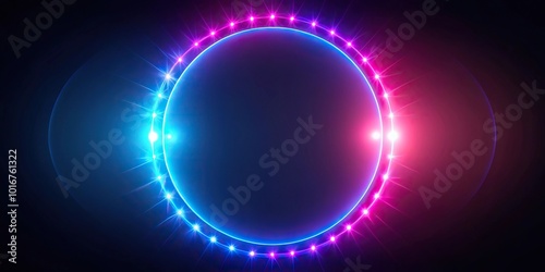 Abstract colorful glowing circle close-up