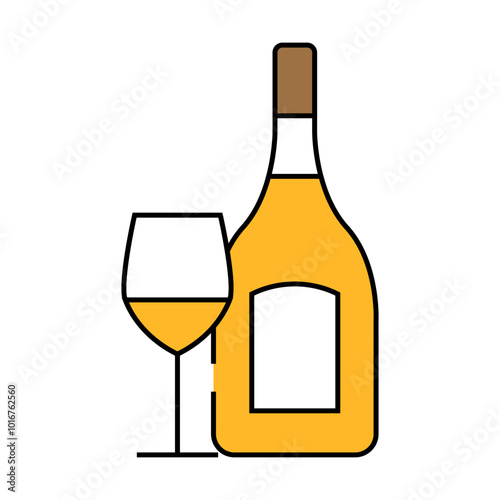 chardonnay white wine line icon vector. chardonnay white wine sign. isolated symbol illustration