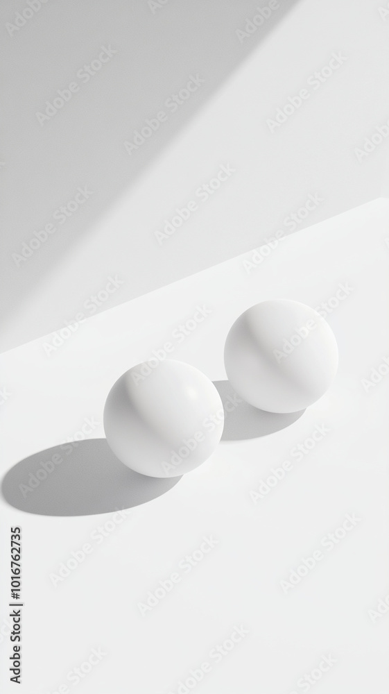 Minimalistic 3D spheres with soft shadows on clean white background create serene and modern aesthetic. Vertical 4K smartphone wallpaper Minimalistic 3D spheres with soft shadows on clean white background create serene and modern aesthetic. Vertical 4K smartphone wallpaper