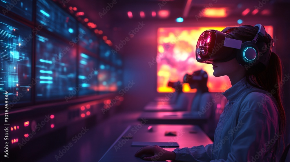 Futuristic Classroom with Immersive VR Learning Experience Futuristic Classroom with Immersive VR Learning Experience