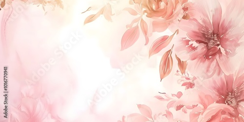 A soft, pastel floral design featuring pink flowers with gentle hues, creating a serene and elegant backdrop.