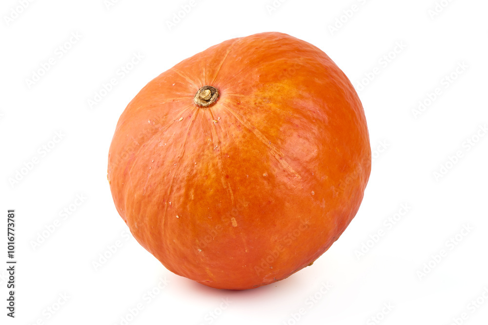 Bright orange pumpkin, isolated on white background.