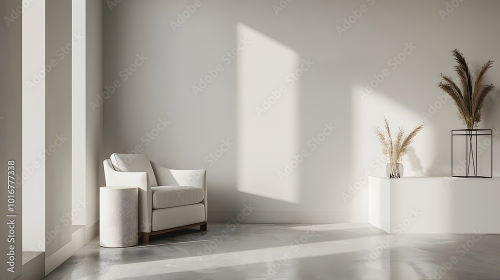 Minimalist Steel and Concrete Home Mockup with Clean Interior Design