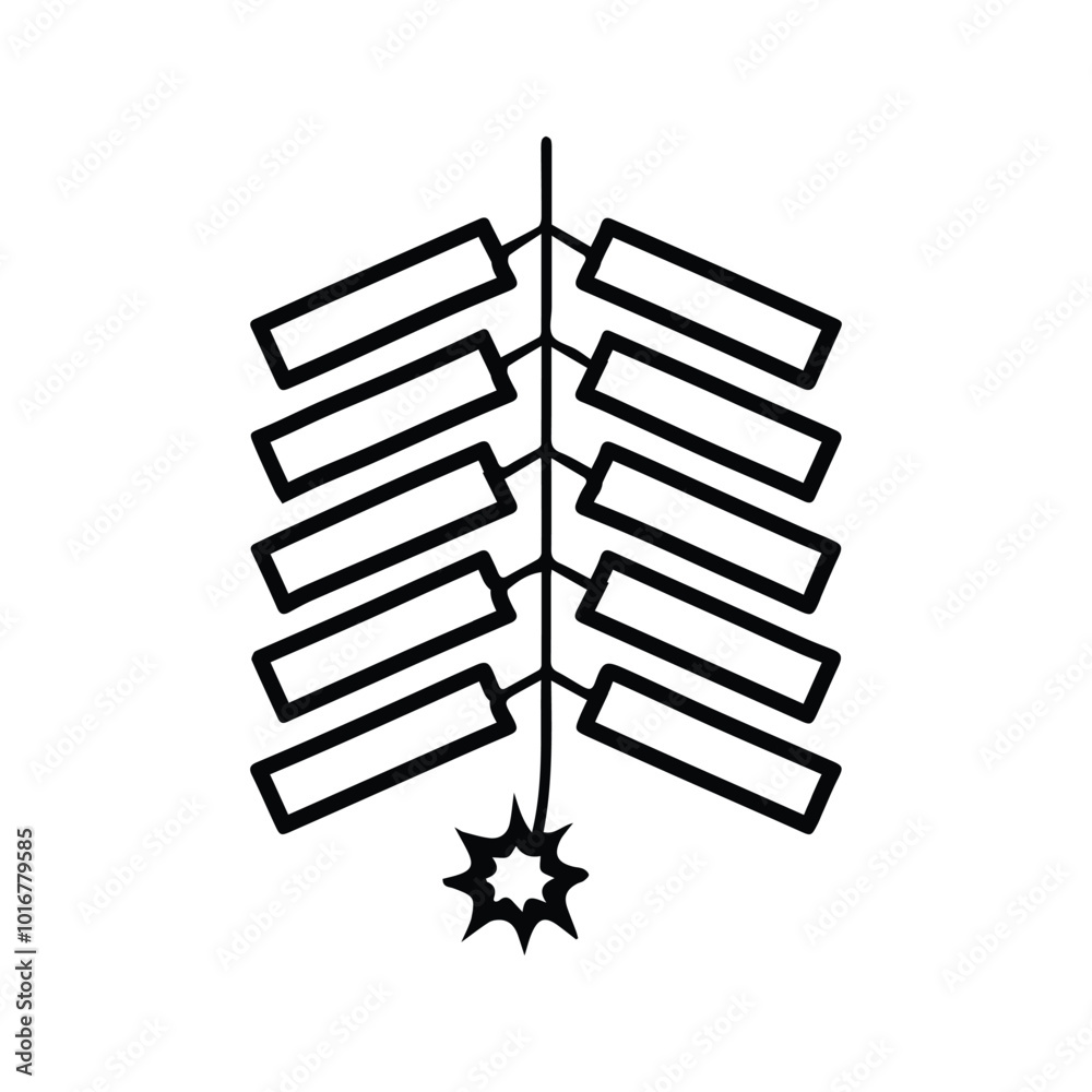 Explosive firecracker Vector Icon. Celebration, Holiday, New Year And Chinese New Year Concept.