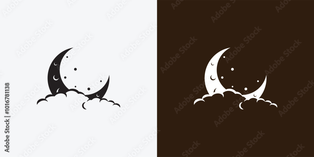Obraz premium Moon logo design template. Crescent moon logo.