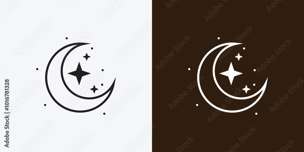 Moon logo design template. Crescent moon logo. Moon logo design template. Crescent moon logo.