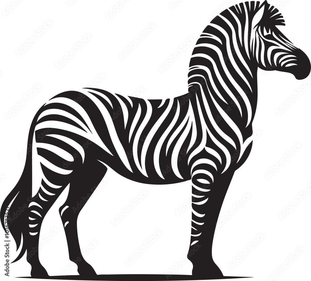 Obraz premium Zebra silhouette vector art illustration
