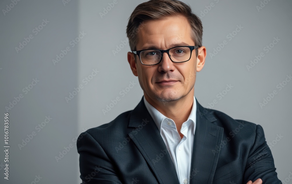 Focused and determined business leader portrait Focused and determined business leader portrait