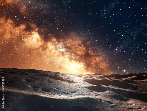 A stunning view of the Milky Way from an alien planet.