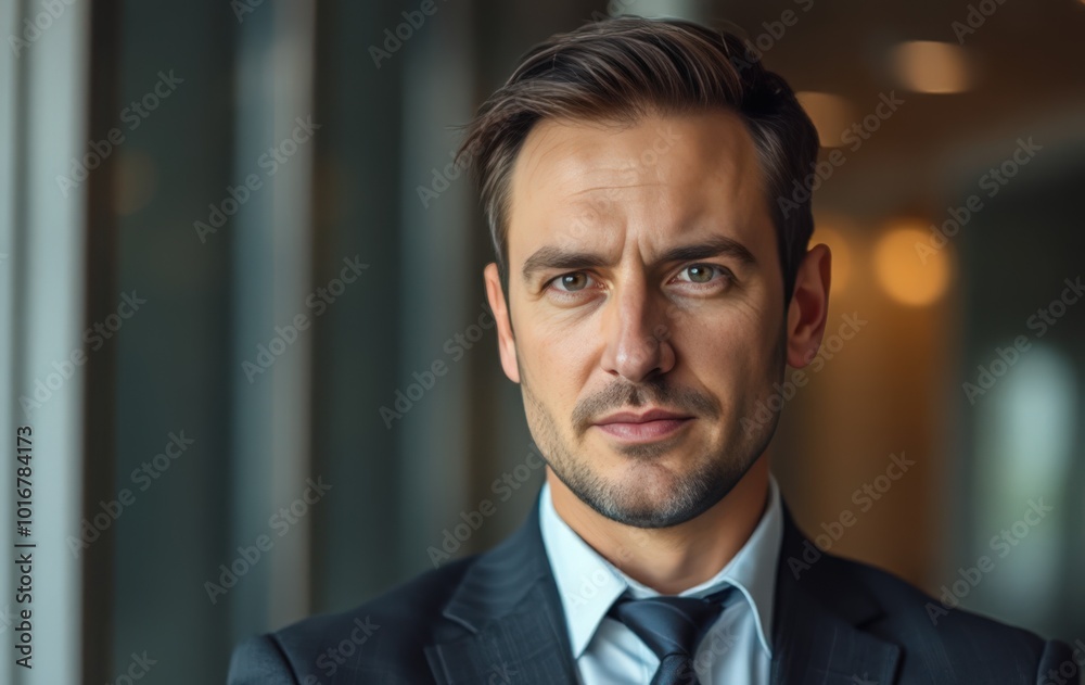 Focused and determined business leader portrait Focused and determined business leader portrait