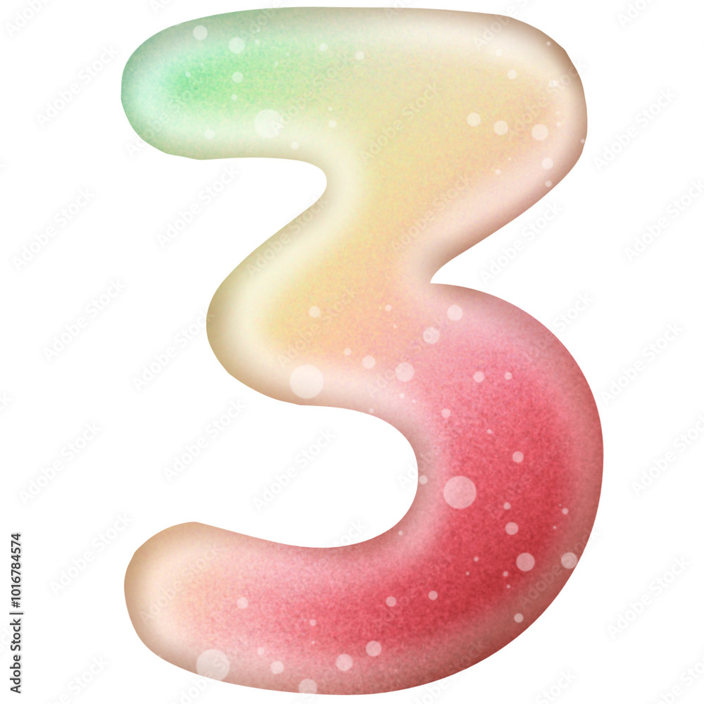 Number 3 rainbow gradient, bright and beautiful.three Number 3 rainbow gradient, bright and beautiful.three
