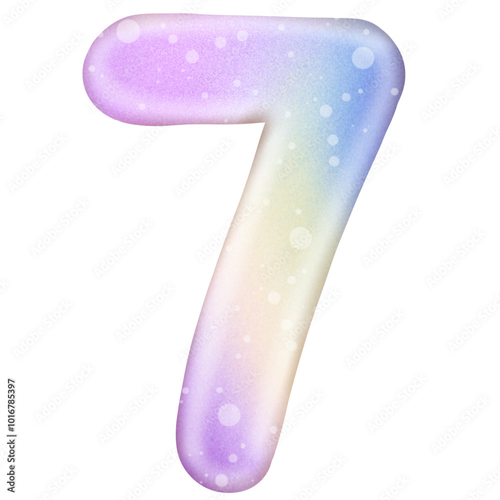 Number 7 rainbow gradient, bright and beautiful.seven Number 7 rainbow gradient, bright and beautiful.seven