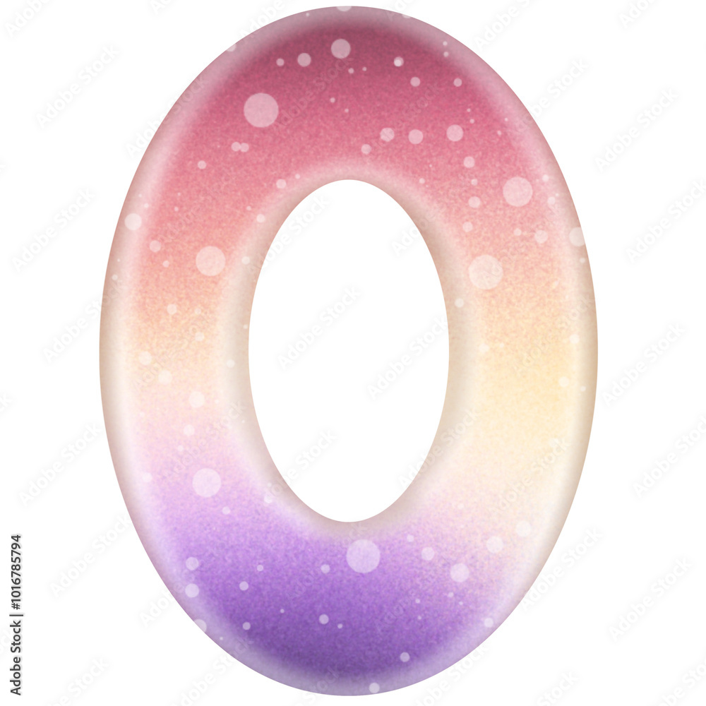 Number 0,rainbow gradient, bright and beautiful.zero Number 0,rainbow gradient, bright and beautiful.zero