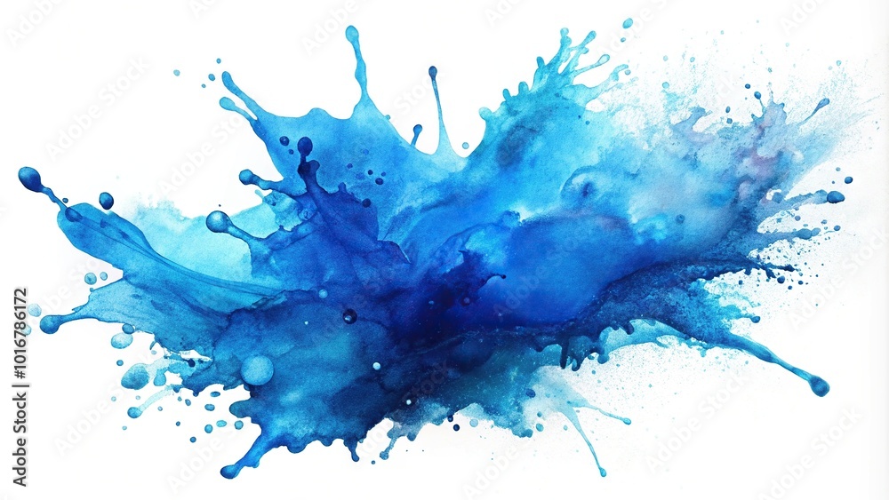 Fototapeta premium artistic watercolor blue splash on white background