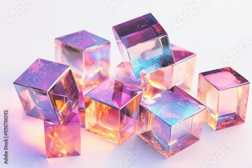 Colorful translucent geometric shapes