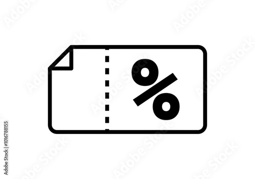 Icono negro de ticket de descuento para compra