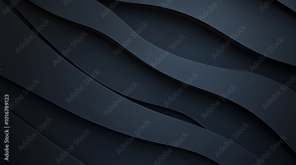 Minimalistic Black Background with Geometric Lines and Waves