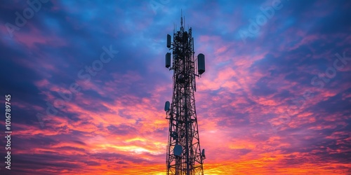 Wallpaper Mural Telecommunication tower with cellular antennas for 5g, 4g, 3g mobile internet Torontodigital.ca