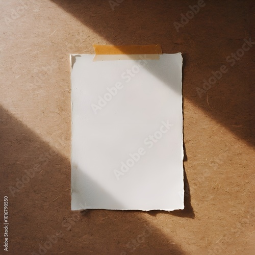 Blank Paper Pinned to a Textured Cork Wall, copy space white paper