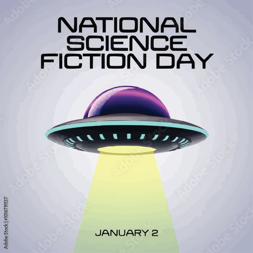 minimalist futuristic poster for National Science Fiction Day