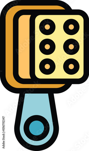 Simple colored line vector icon of a pumice stone for feet cleaning