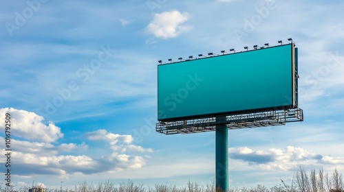 A large outdoor advertising structure, typically displaying commercial messages for products, services, or events. photo