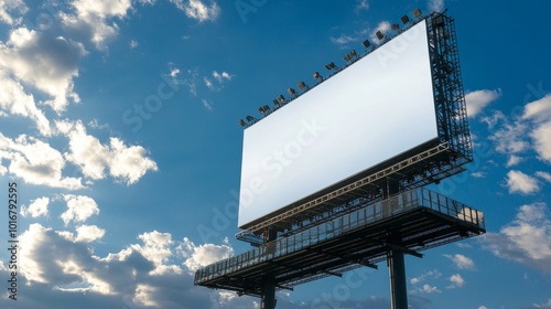 A large outdoor advertising structure, typically displaying commercial messages for products, services, or events. photo