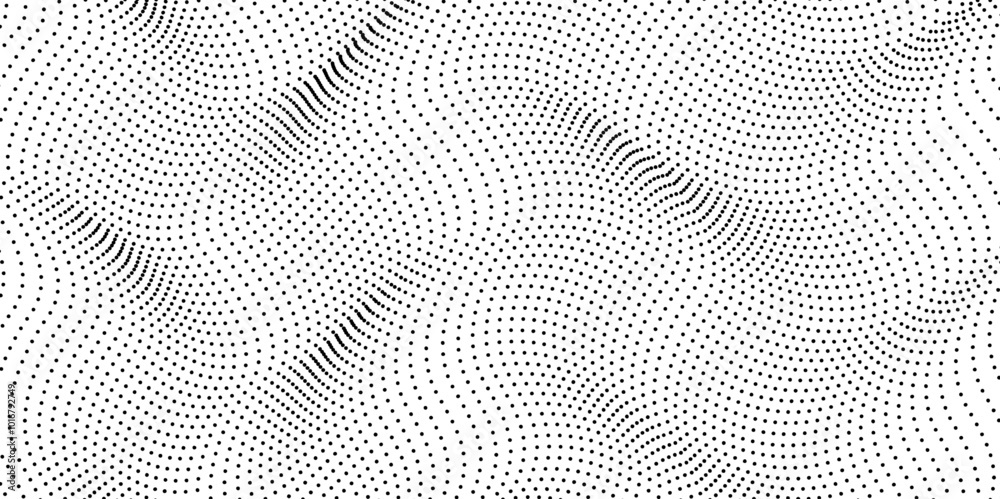 Flowing dots particles wave pattern 3D curve halftone black gradient curve shape isolated on white background. Stylized Grunge halftone dots line vector texture and pattern background . Flowing dots particles wave pattern 3D curve halftone black gradient curve shape isolated on white background. Stylized Grunge halftone dots line vector texture and pattern background .