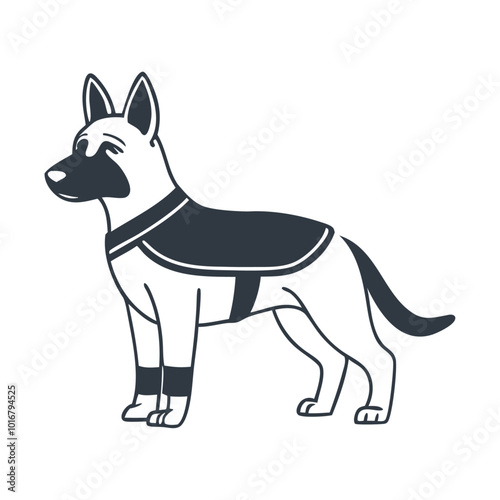 police dog logo and icon design