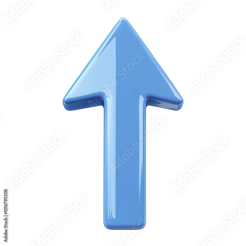 "3D Blue Up Arrow: Symbol of Growth and Success"