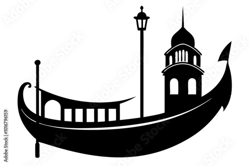 Gondola Silhouette vector illustration