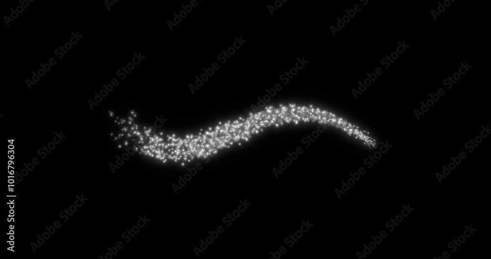 Particle reveal fot text effect wave hotizontal with white color alpha ready