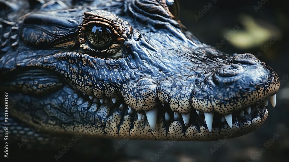 Fototapeta premium Close up of Alligator s Jaw and Teeth