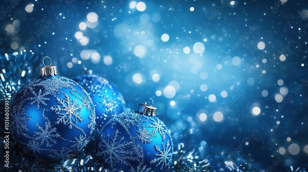 blue christmas background adorned with delicate snowflakes and shimmering christmas balls, creating a festive and cheerful ambiance blue christmas background adorned with delicate snowflakes and shimmering christmas balls, creating a festive and cheerful ambiance