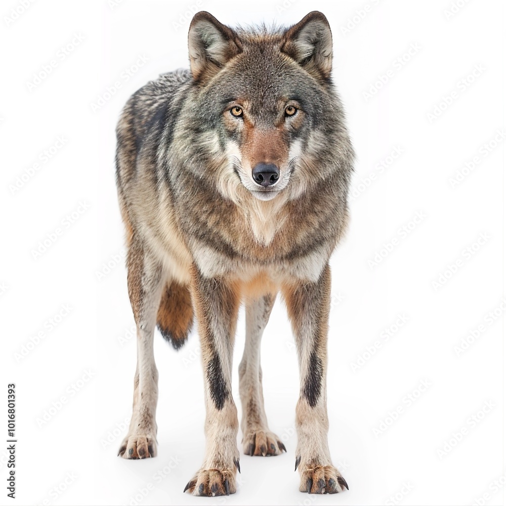 Obraz premium Steppe Wolf on Transparent Background isolated 
