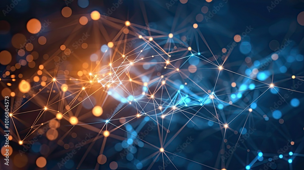 Abstract network connection with nodes Abstract network connection with nodes