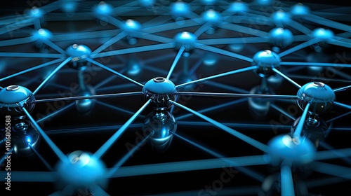 Abstract network connection with nodes